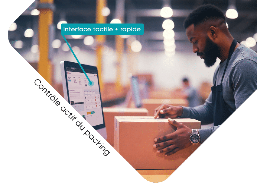 PC avec interace du logiciel d’emballage et d’expédition Pick&Scan