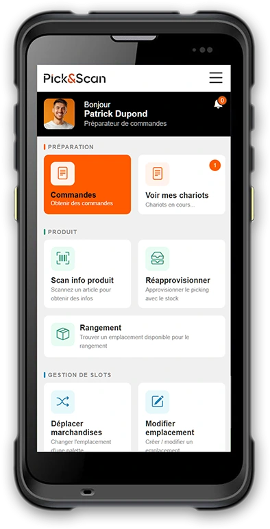 Pda de picking pour Pick&Scan Woocommerce